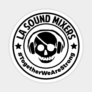 Crew Neck LASM Black Skull Logo T-Shirt Front & Back Magnet